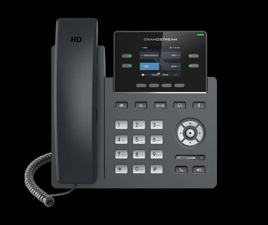 Grandstream GRP2612W 4 Line IP Phone, 2 SIP Accounts, 320x240 Colour Screen, HD Audio, Inbuilt WiFi, Powerable Via POE