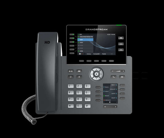 Grandstream GRP2616 6 Line IP Phone, 6 SIP Accounts, 480x272 Colour Screen, HD Audio, Integrated Bluetooth+WiFi, Powerable Via POE