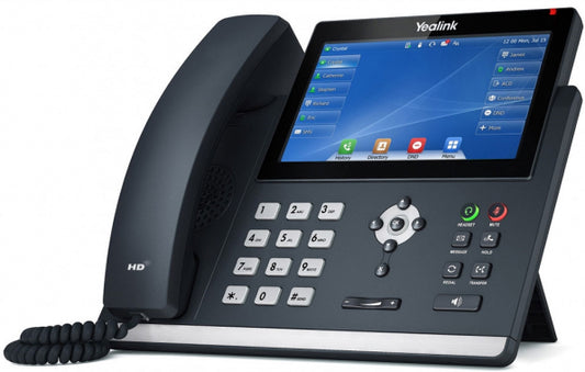 Yealink T48U 16 Line IP phone, 7' 800x480 pixel colour touch screen, Optima HD voice, Dual Gigabit Ports, 1 USB port for BT40/WF40/Recording, (T48S)